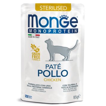 Monge Monoprotein (Монопротеин) - паучи для стерилизованных кошек курица 85 г