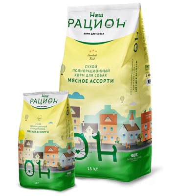 Наш Рацион - Сухой корм для взрослых собак, мясное ассорти Наш Рацион - Сухой корм для взрослых собак, мясное ассорти