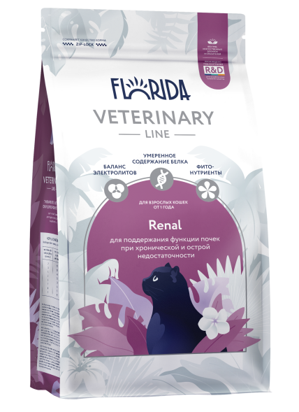 Florida Vet Renal - Сухой корм для кошек, поддержания функции почек при хронической и острой недостаточности