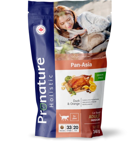 Pronature Holistic Pan - Asia GF - Сухой беззерновой корм для кошек, с Уткой и Апельсином