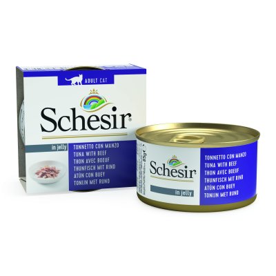 Schesir - Консервы для кошек с тунцом и говядиной 85 гр