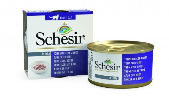 Schesir - Консервы для кошек с тунцом и говядиной 85 гр