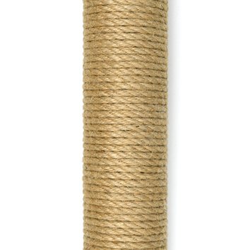 PetSHOP - Домик-когтеточка с полкой, дымчатая с помпоном, 36x35x65 см джут,мех