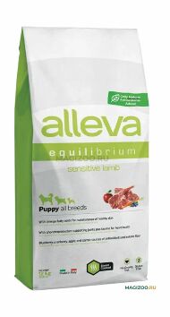 Alleva Equilibrium Sensitive - Сухой корм для щенков, для беременных и кормящих, при чувствительном пищеварении всех пород, ягненок с рисом, 12 кг