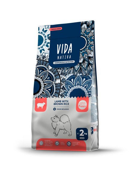 Vida Nativa - Сухой корм для щенков средних и крупных пород, с ягненком и бурым рисом