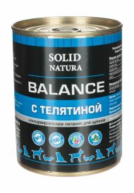 Solid Natura Balance - Консервы для щенков, с телятиной, 340г