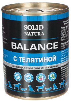 Solid Natura Balance - Консервы для щенков, с телятиной, 340 г