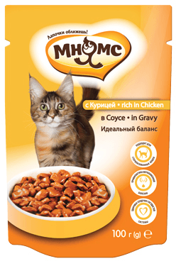 Мнямс - Паучи для взрослых кошек с курицей 100 г в соусе, идеальный баланс