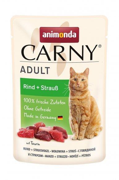 Animonda Carny Adult - Паучи для кошек, с говядиной и страусом 85гр