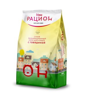 Наш Рацион - Сухой корм для взрослых кошек, с говядиной