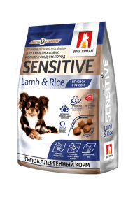 Зоогурман Sensitive - Сухой корм для малых и средних пород, с ягненком и рисом