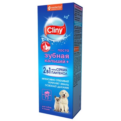 Cliny - зубная паста кальций+ для собак и кошек, 75 мл Cliny - зубная паста кальций+ для собак и кошек, 75 мл