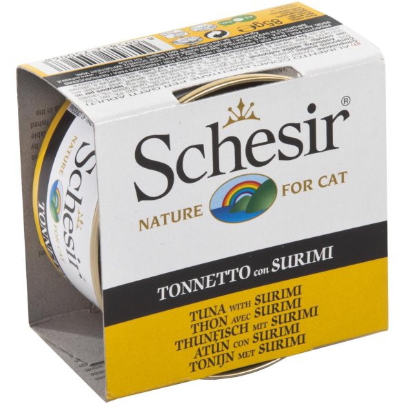 Schesir - Консервы для кошек, тунец с крабом (сурими) 85гр
