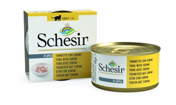 Schesir - Консервы для кошек, тунец с крабом (сурими) 85гр