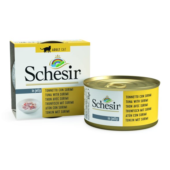 Schesir - Консервы для кошек, тунец с крабом (сурими) 85гр
