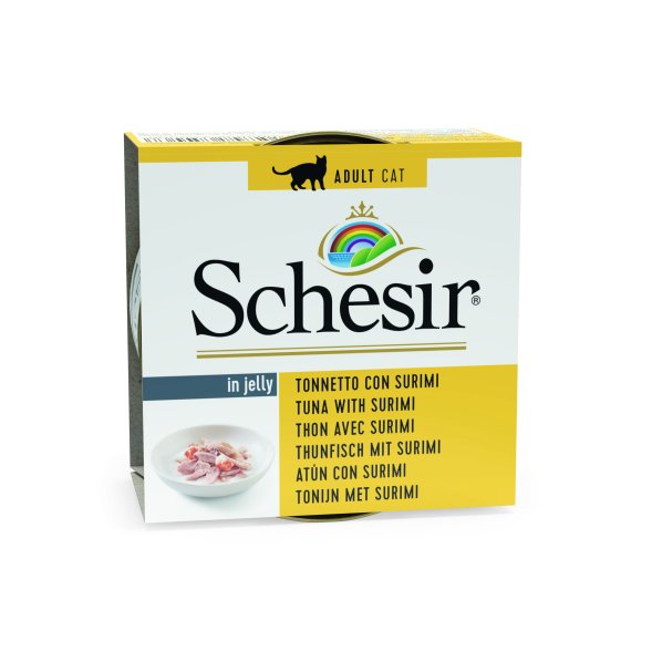 Schesir - Консервы для кошек, тунец с крабом (сурими) 85гр