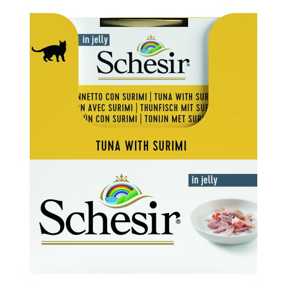 Schesir - Консервы для кошек, тунец с крабом (сурими) 85гр