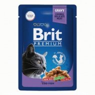 Brit - Консервы для взрослых кошек, с Треской в соусе, 85 гр