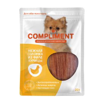 Compliment - Лакомство для собак мини пород, Нежная соломка из Филе Курицы