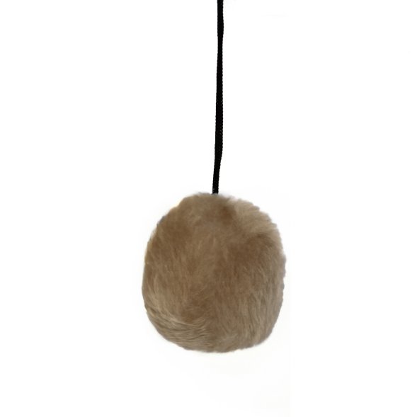 PetSHOP - Домик-когтеточка с полкой, коричневая с помпоном, 36x35x65 см джут,мех