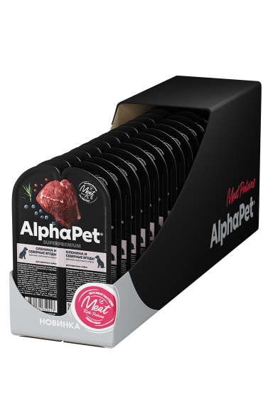 AlphaPet СуперПремиум - Консервы для взрослых собак Оленина и Северные Ягоды 100 гр