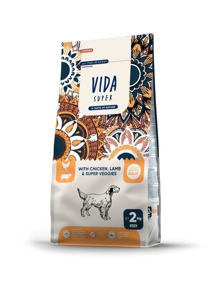Vida Super - Сухой корм для взрослых собак средних и крупных пород, с курицей, ягненком и овощами (Hunting)