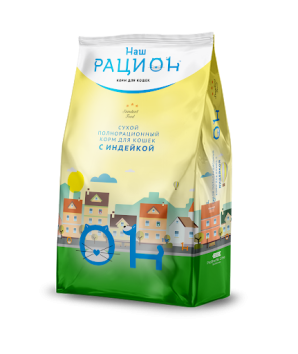 Наш Рацион - Сухой корм для взрослых кошек, с индейкой