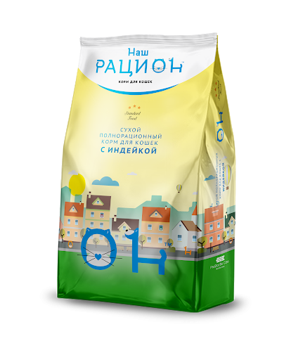 Наш Рацион - Сухой корм для взрослых кошек, с индейкой