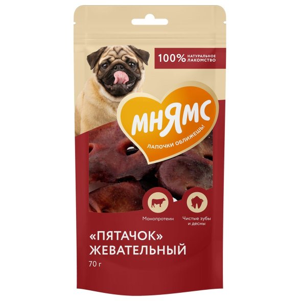 Мнямс - Лакомство для собак &amp;quot;Пятачок&amp;quot; жевательный, 70 гр