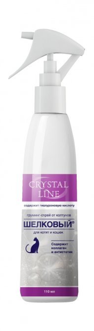 Apicenna Crystal line - груминг-спрей Шелковый от колтунов для длинношерстных кошек и котят 110мл