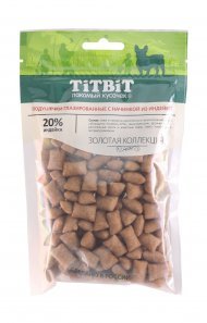 TiTBiT - Золотая коллекция, Подушечки глазированные с начинкой из индейки для собак 