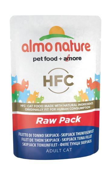 Almo Nature HFC Raw Pack - Паучи 75% мяса для кошек "Филе полосатого тунца" 55гр