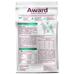 Award Veterinary Diet Diabetic And Obesity - Диетический корм для взрослых собак при сахарном диабете и избыточном весе