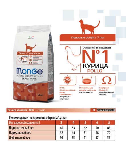 Monge Senior - Корм для пожилых кошек