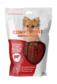 Compliment - Лакомство для собак мини пород, Полоски из Мяса молодых бычков, 50 гр