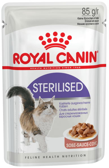 Royal Canin Sterilised - Влажный корм для стерилизованных кошек и кастрированных котов в соусе 85гр