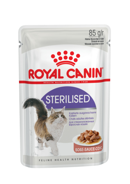 Royal Canin Sterilised - Влажный корм для стерилизованных кошек и кастрированных котов в соусе 85гр