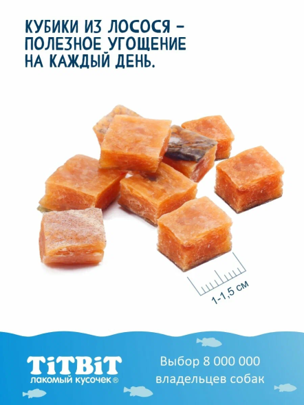 TiTBiT - Кубики из лосося для собак 80 гр