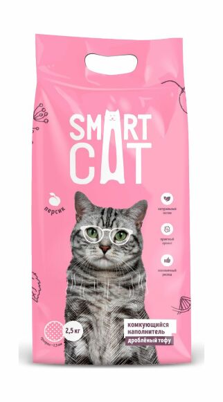 40142.580 Smart Cat - Komkyushiisya napolnitel Tofy Droblenii: Persik, 2.5 kg kypit v zoomagazine «PetXP» Smart Cat - Комкующийся наполнитель Тофу Дробленый: Персик, 2.5 кг