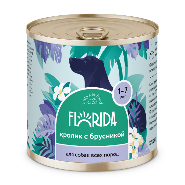 Florida - Консервы для собак, Кролик с Брусникой