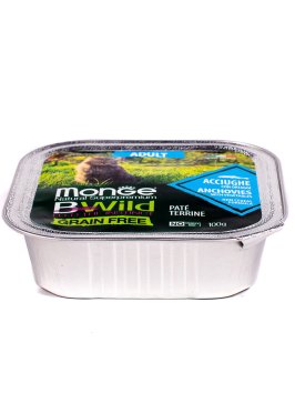 Monge Cat BWild Grain Free - Беззерновые консервы из анчоусов с овощами для взрослых кошек 100г