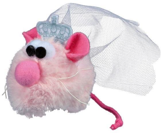 Trixie - Игрушка для кошки Мышь-невеста Princess, 5 см, плюш, розовый