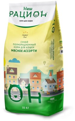 Наш Рацион - Сухой корм для взрослых кошек, мясное ассорти Наш Рацион - Сухой корм для взрослых кошек, мясное ассорти