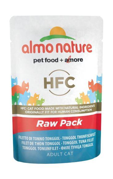 Almo Nature HFC Raw Pack - Паучи 75% мяса для кошек "Филе тонгольского тунца" 55гр