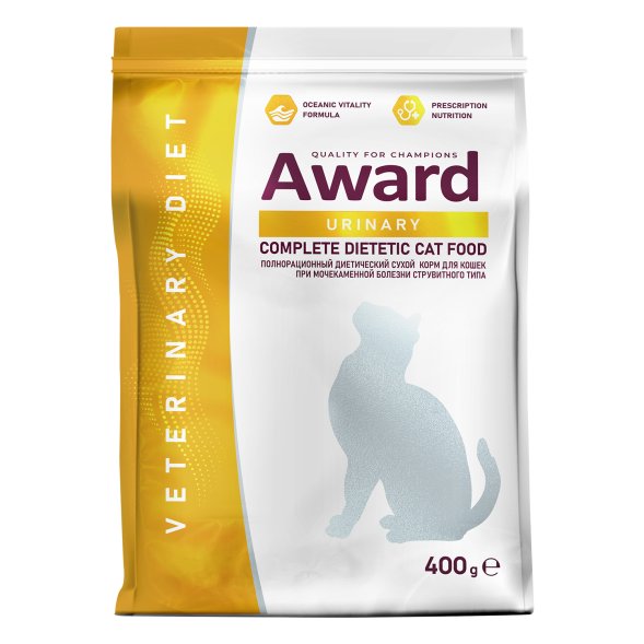 Award Veterinary Diet Urinary - Диетический корм для взрослых кошек при мочекаменной болезни струвитного типа