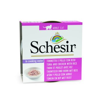 Schesir - Консервы для кошек с тунцом, курицей и рисом 85 гр
