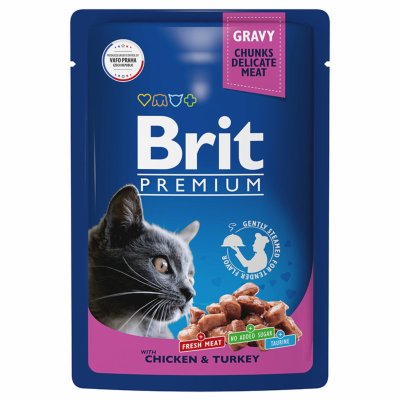 Brit - Консервы для кошек, с Цыпленком и Индейкой, 85 гр Brit - Консервы для кошек, с Цыпленком и Индейкой, 85 гр