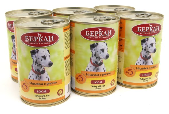 Беркли №5 - Консервы для собак, Индейка с Рисом 400 гр