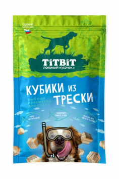 TiTBiT - Кубики из трески для собак, 80 гр
