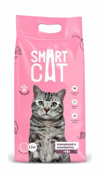 40149.580 Smart Cat - Komkyushiisya napolnitel Tofy: Lavanda, 2.5 kg kypit v zoomagazine «PetXP» Smart Cat - Комкующийся наполнитель Тофу: Лаванда, 2.5 кг